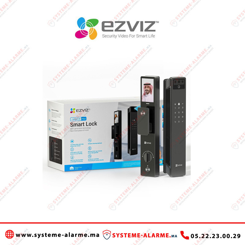 Serrure Connectée EZVIZ Y3000FVP Wi-Fi avec Caméra | Alarme Maroc